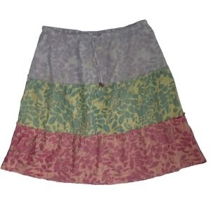 Gramicci skirt Women S Floral Boho‎ Tiered Cotton Batik Hippie Casual Gorpcore